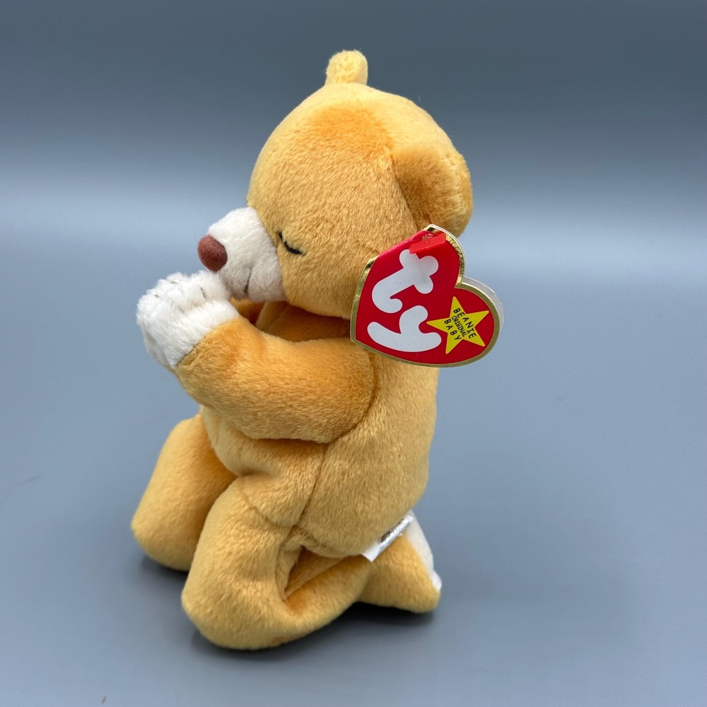 Ty Beanie Babies Hope the Praying Bear 1998 Gold Plush Stuffed Animal with Tags